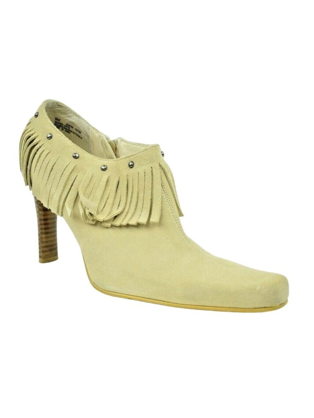 MIA Womens US Size 9 Hunter Tan Suede Leather Fringe Ankle Booties 4 inch Heels - Picture 3 of 11